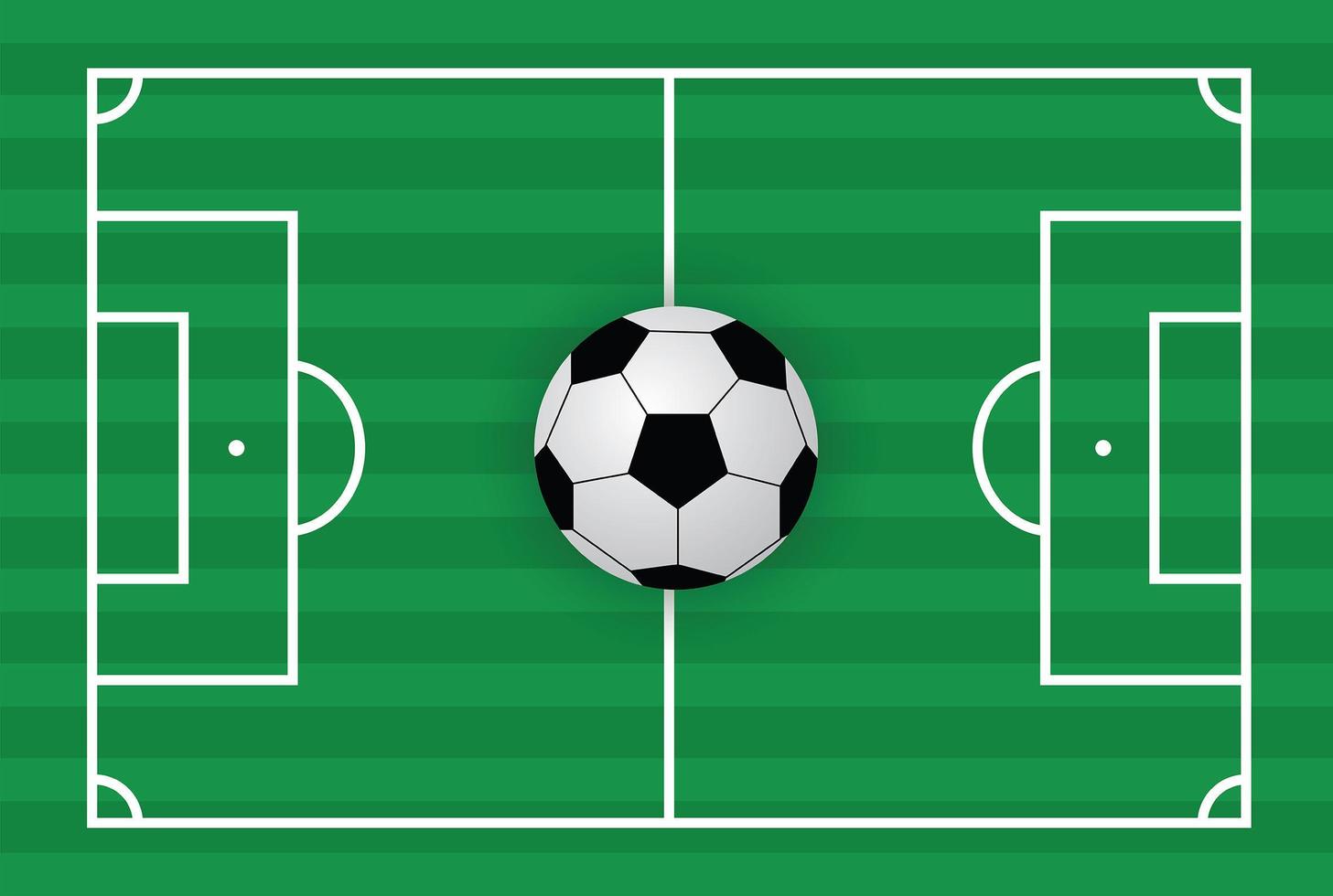 Football or soccer ball in green field vector