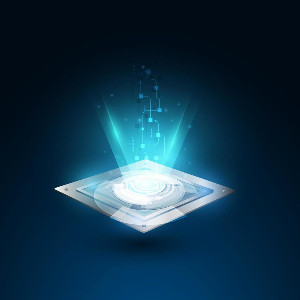 Chip processor speed technology background vector