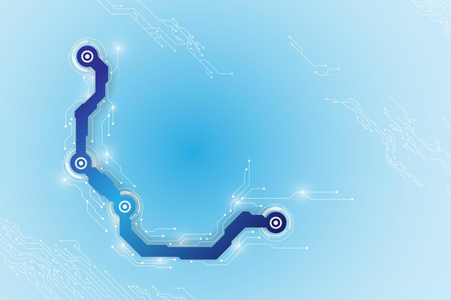 Abstract technological background concept with various technology elements. illustration Vector