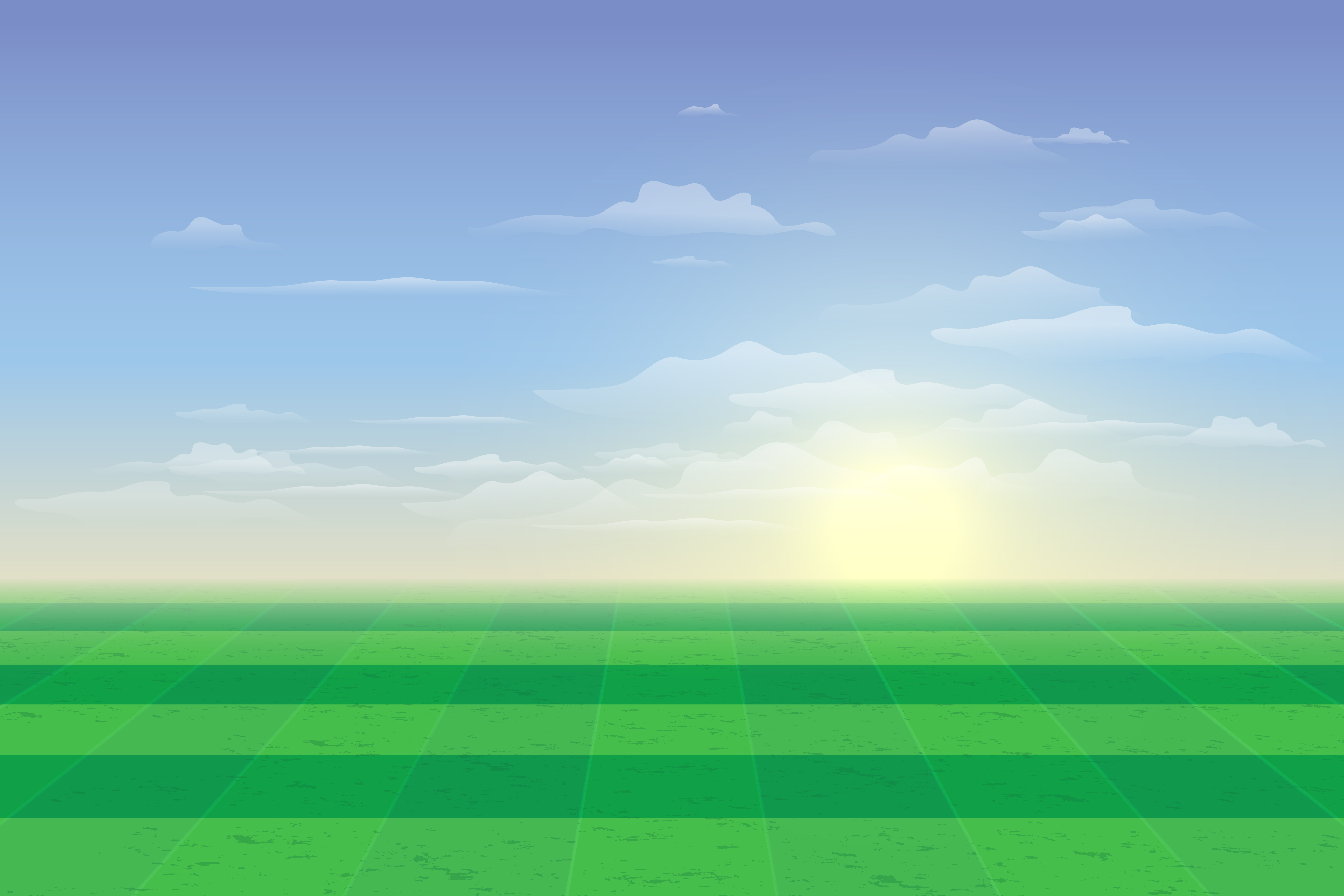 Green field with blue sky and clouds background 1775513 Vector Art at