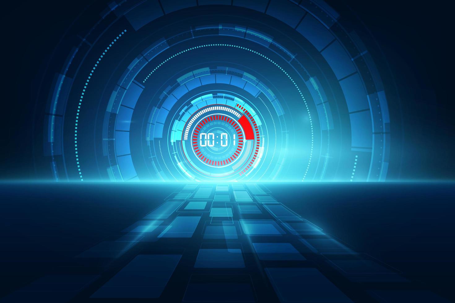 Abstract futuristic technology background with digital timer vector