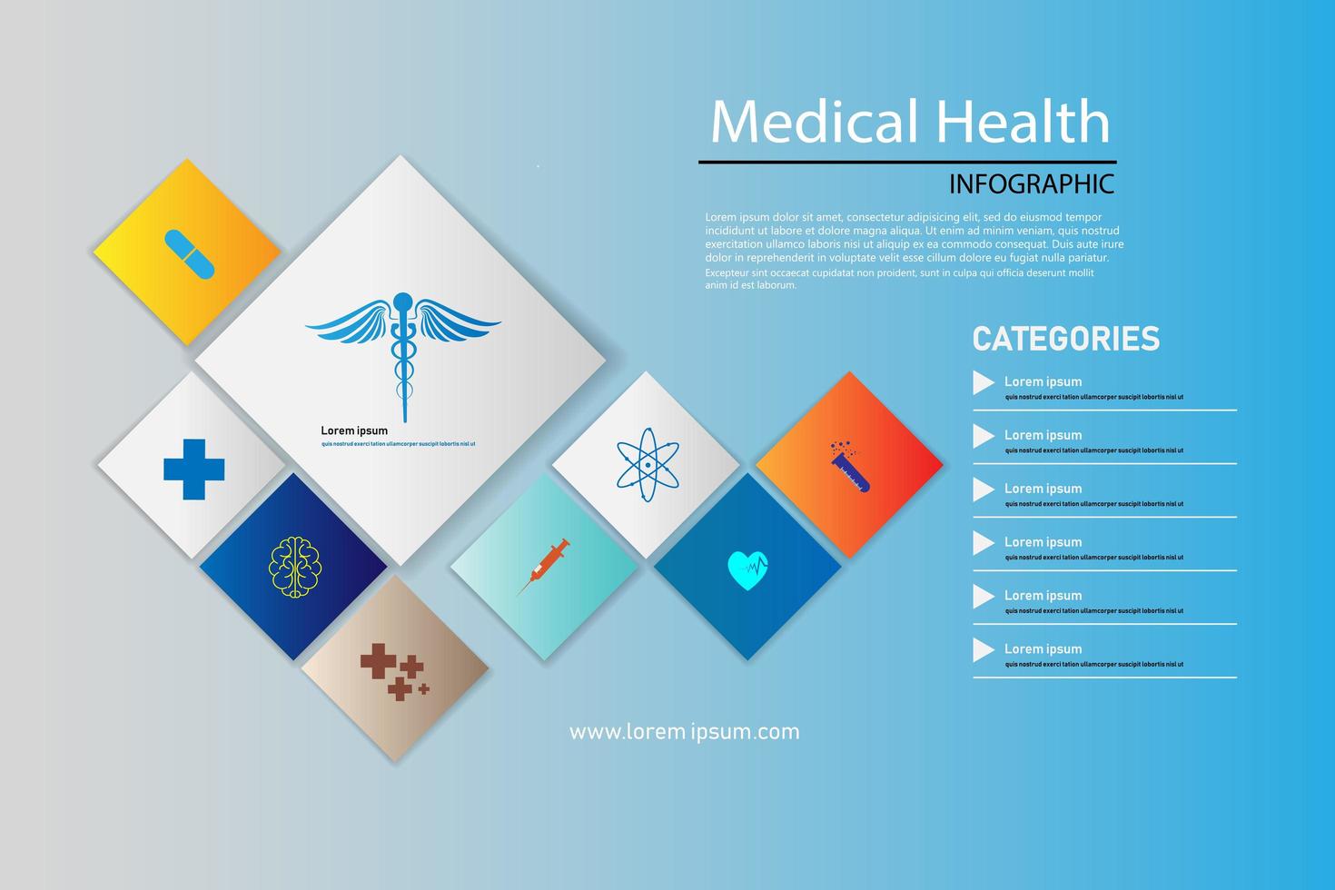 Medical icons on tech background vector