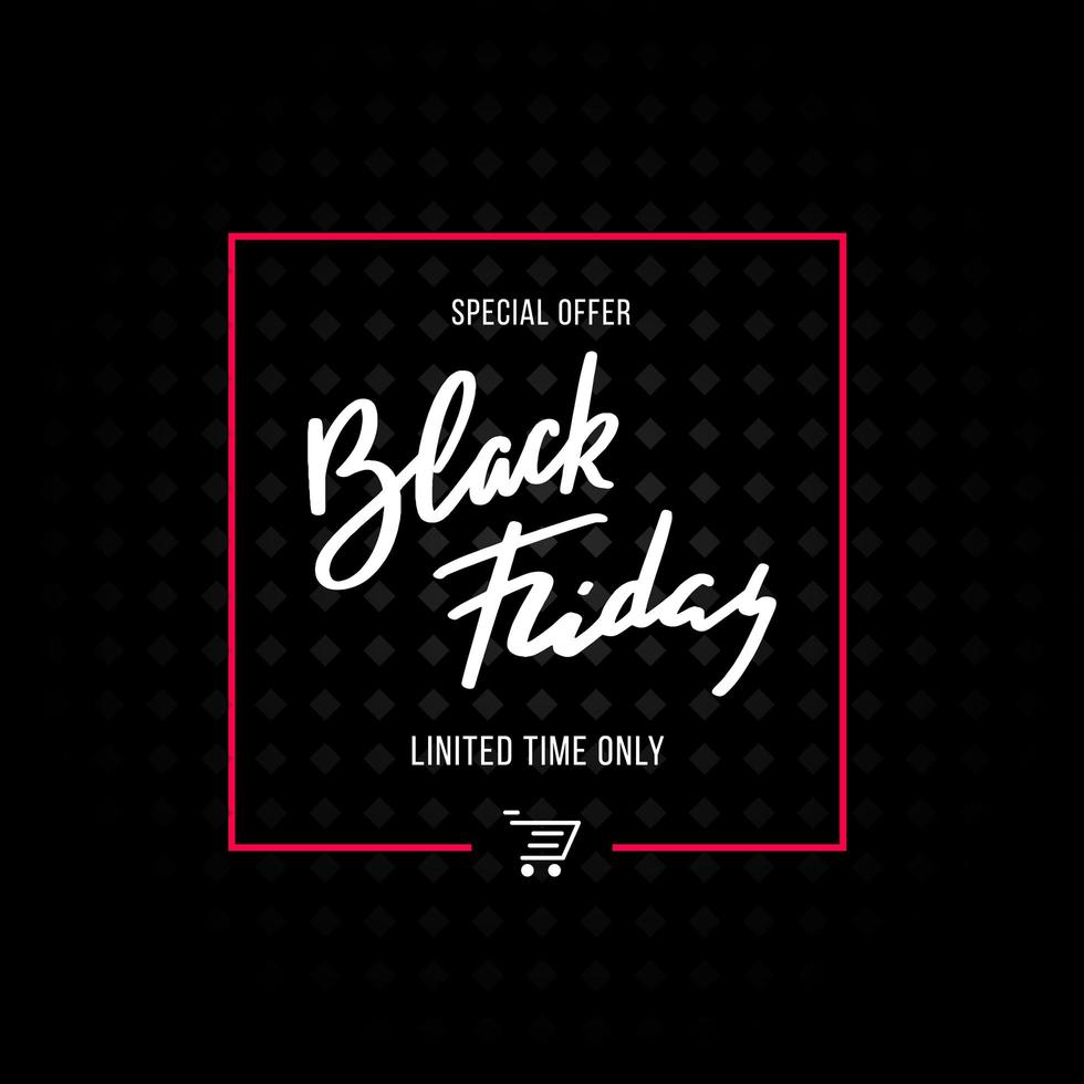 Black friday discount banner with lettering and dots vector