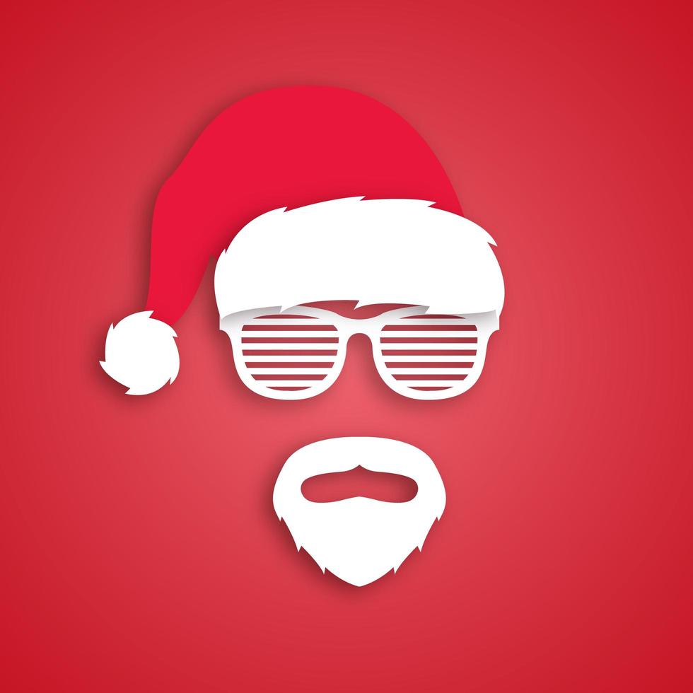 hipster hombre con sombrero de santa claus. vector