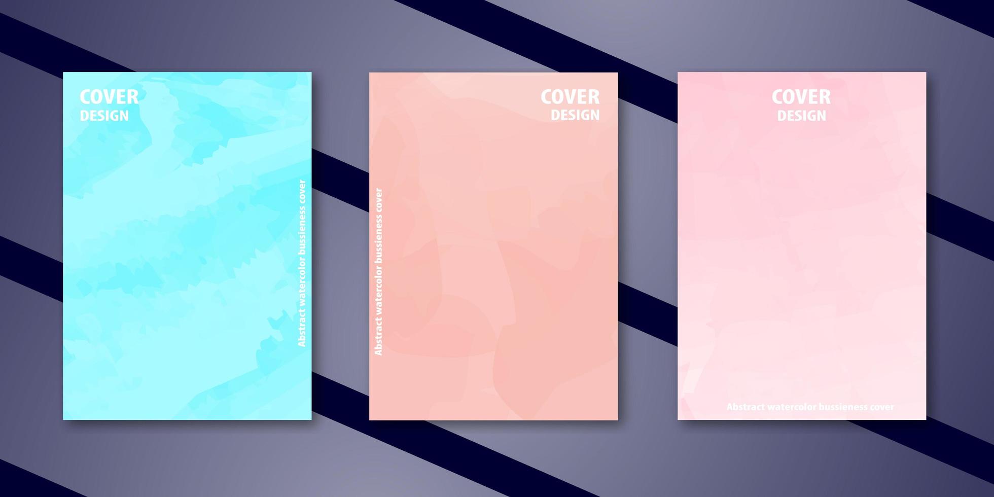 Abstract watercolor bussieness cover set vector