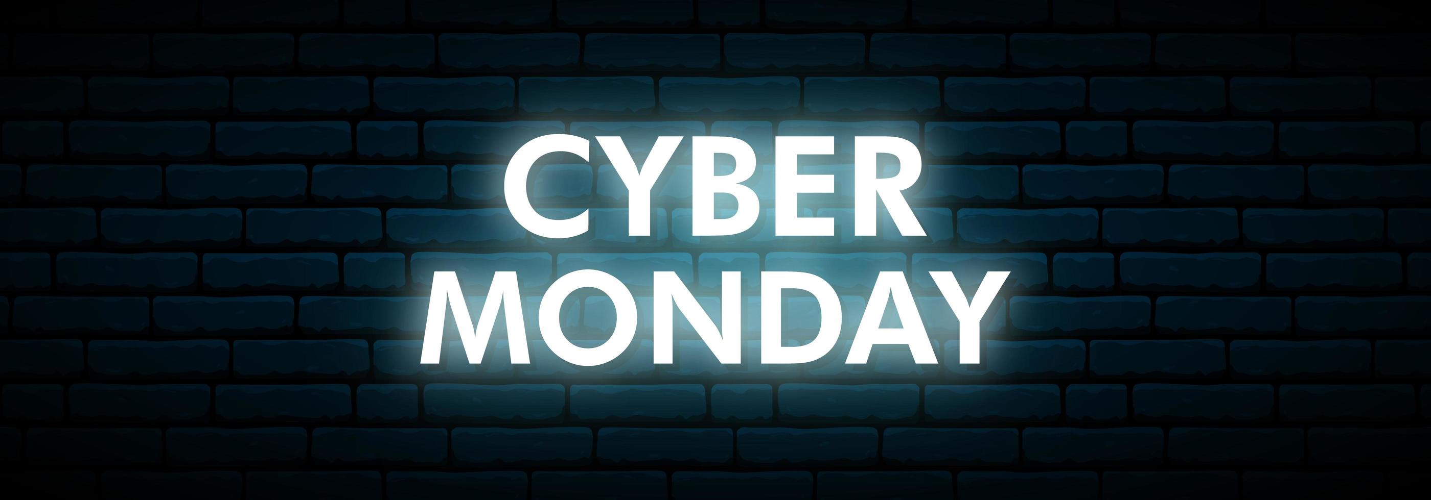 Cyber Monday neon sign. vector