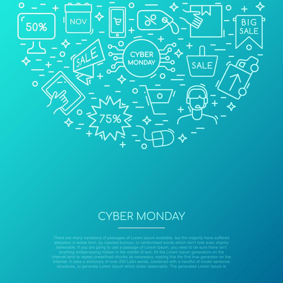 Cyber Monday icons collection. vector