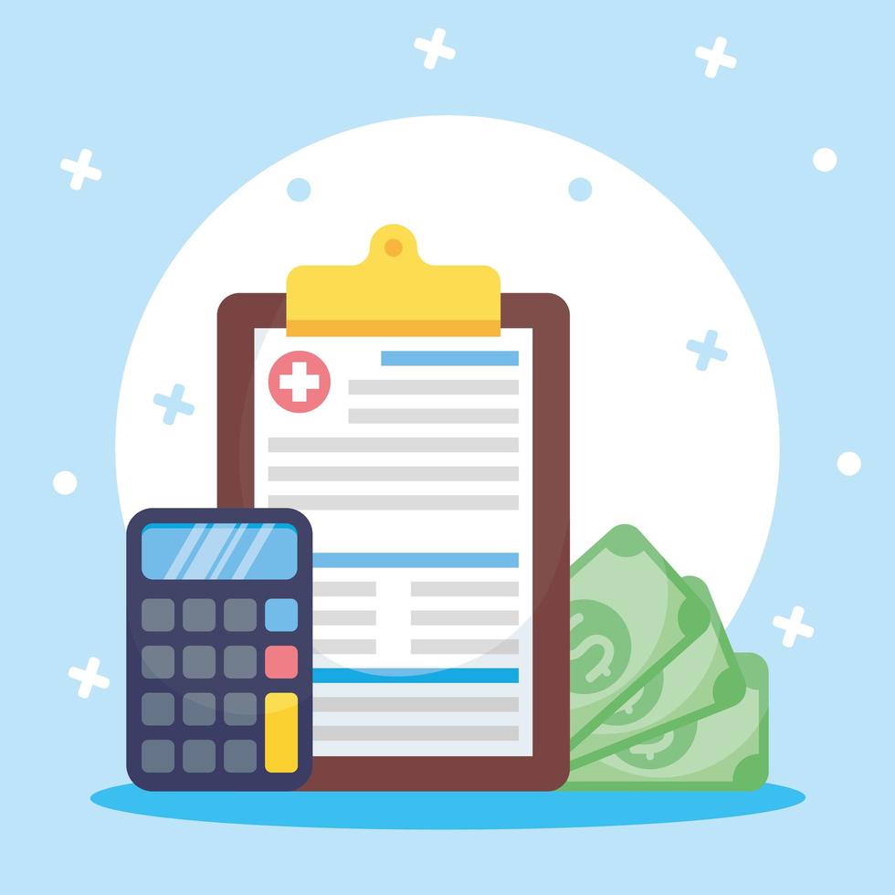 Health insurance service concept composition vector