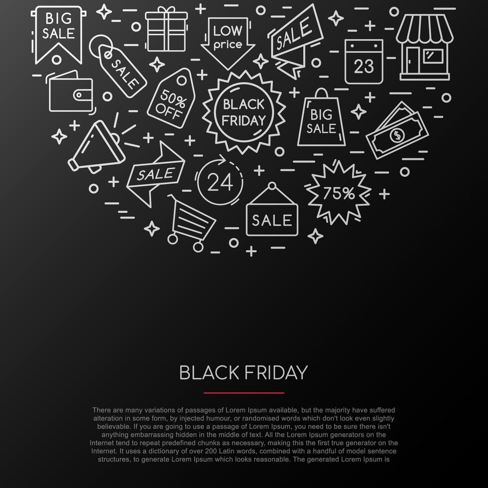 Black Friday icons collection. vector