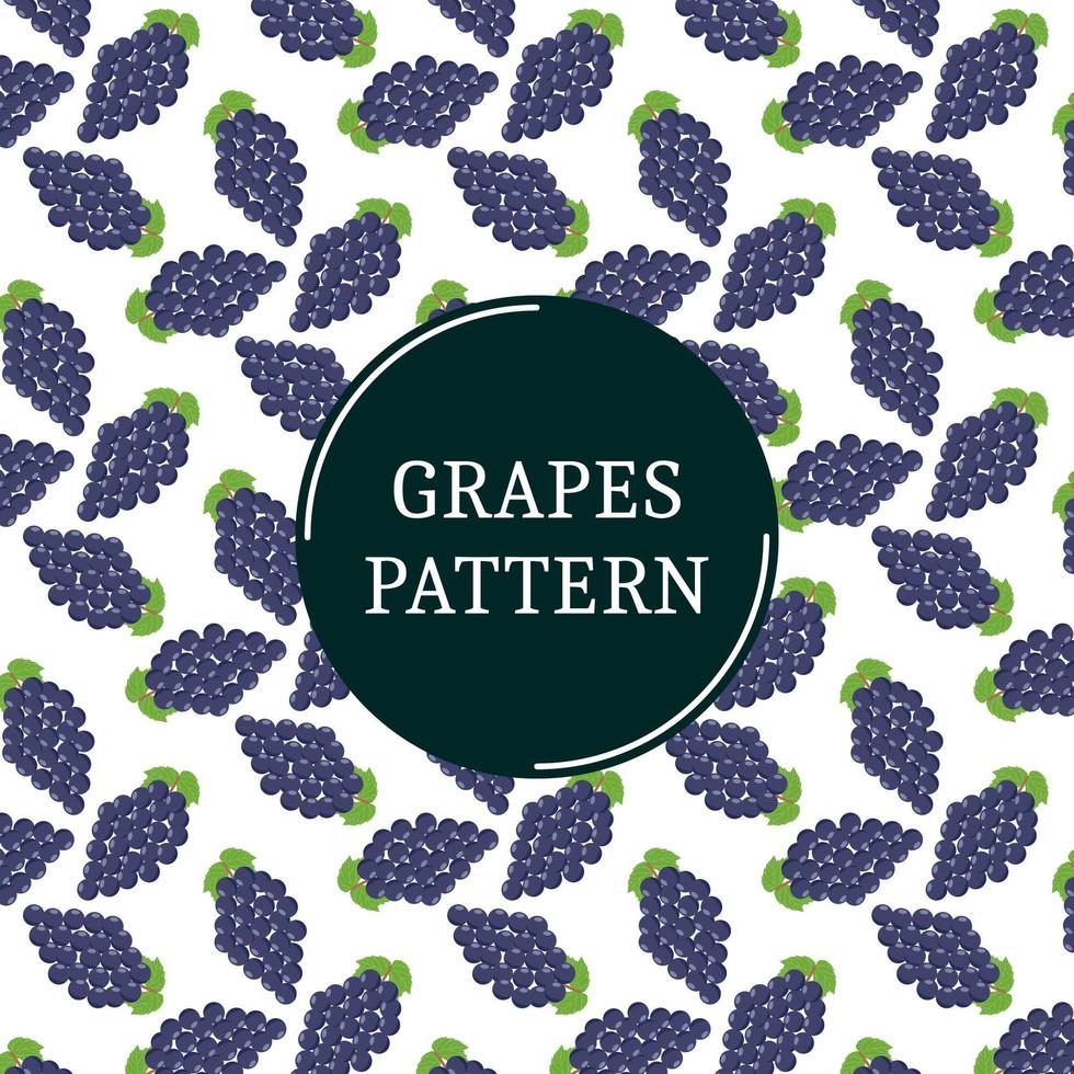 Tropical blue grape bunches pattern vector