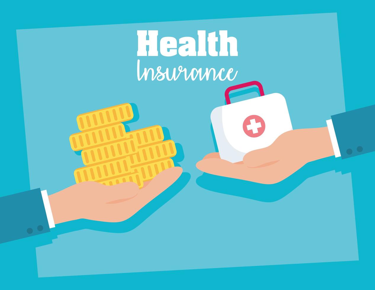 Health insurance service concept banner vector