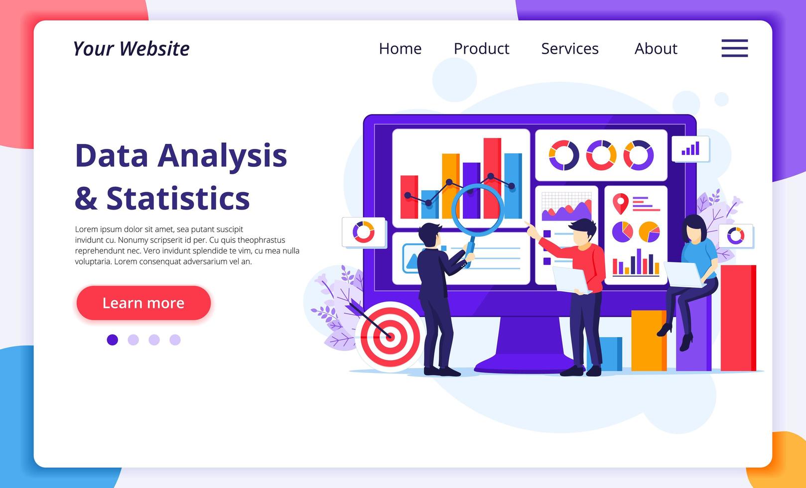 Businesspeople working with graphs and data vector