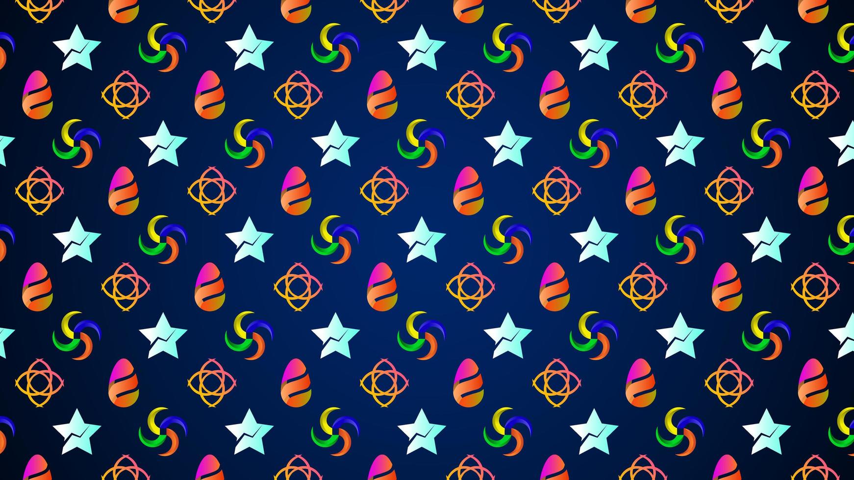 Pattern of abstract various colorful shapes vector