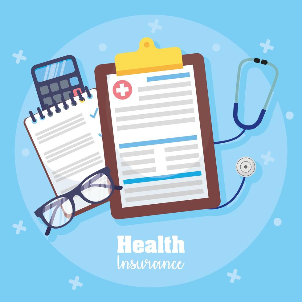 Health insurance service concept composition vector