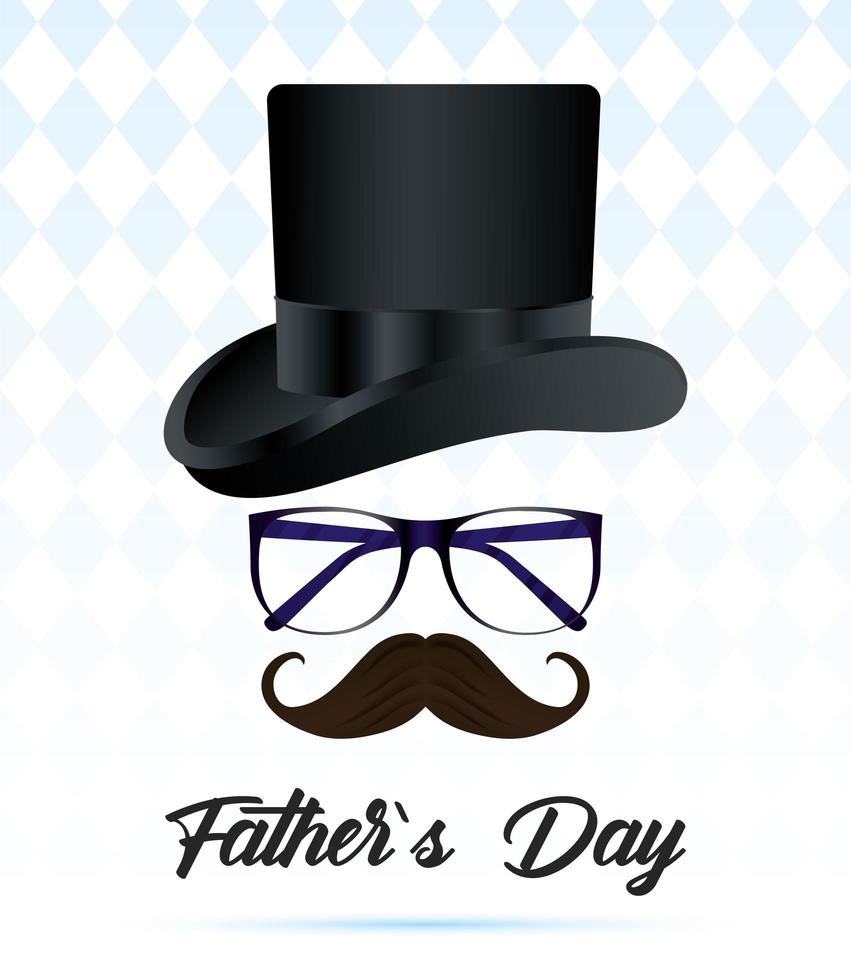 Father's Day card with elegant top hat vector