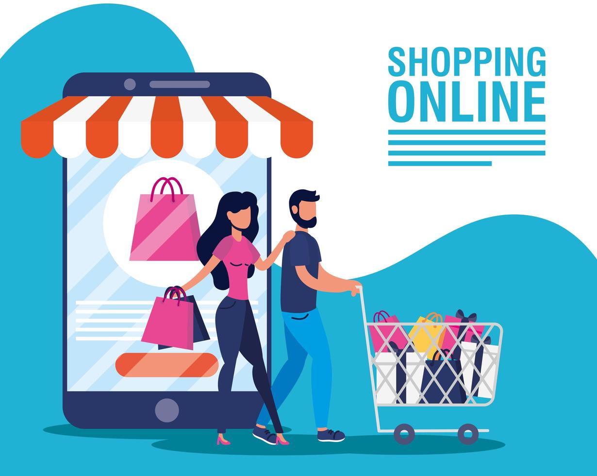 Online shopping and e-commerce banner vector