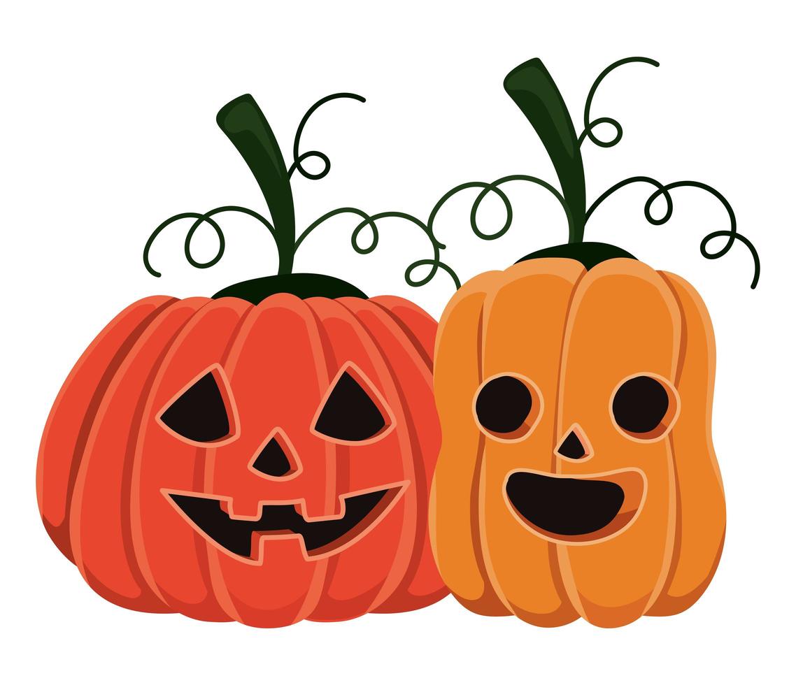 diseño de dibujos animados de calabazas de halloween vector