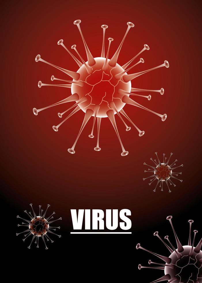 bandera roja científica coronavirus vector