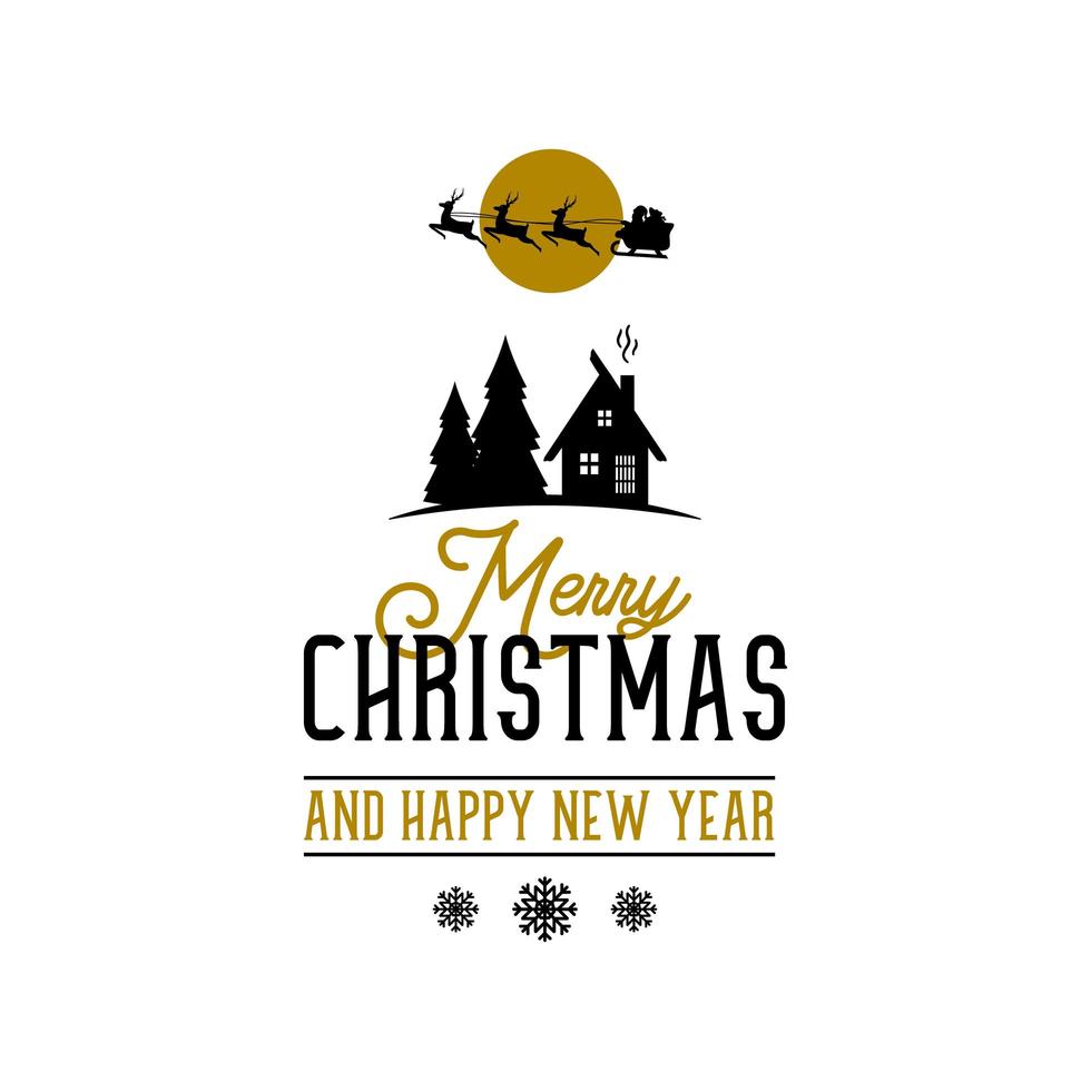 Merry Christmas and Happy New Year greeting card vector