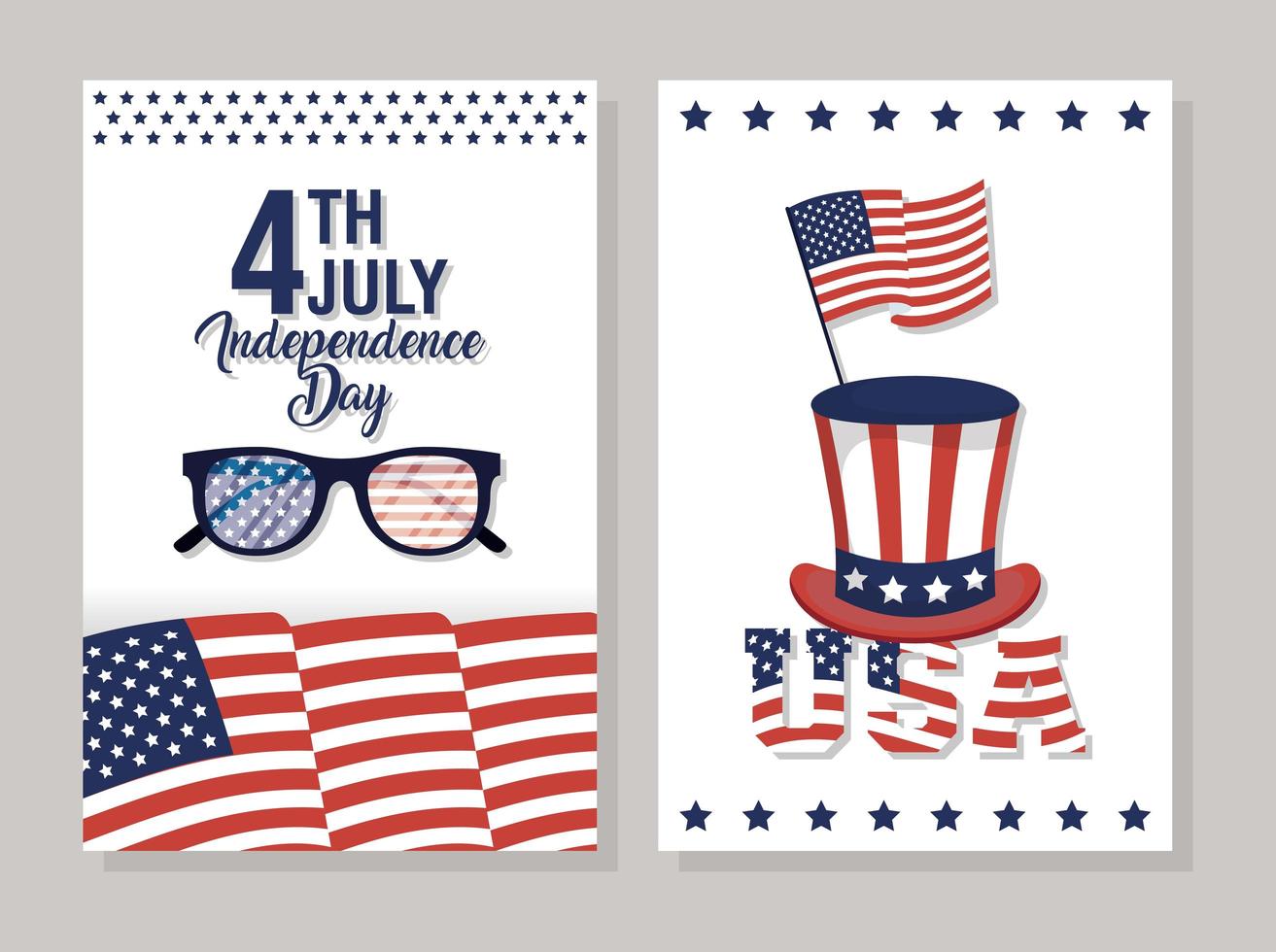 conjunto de banners de celebración del día de la independencia de estados unidos vector