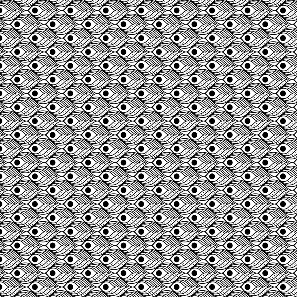 Background black and white feathers pattern design vector