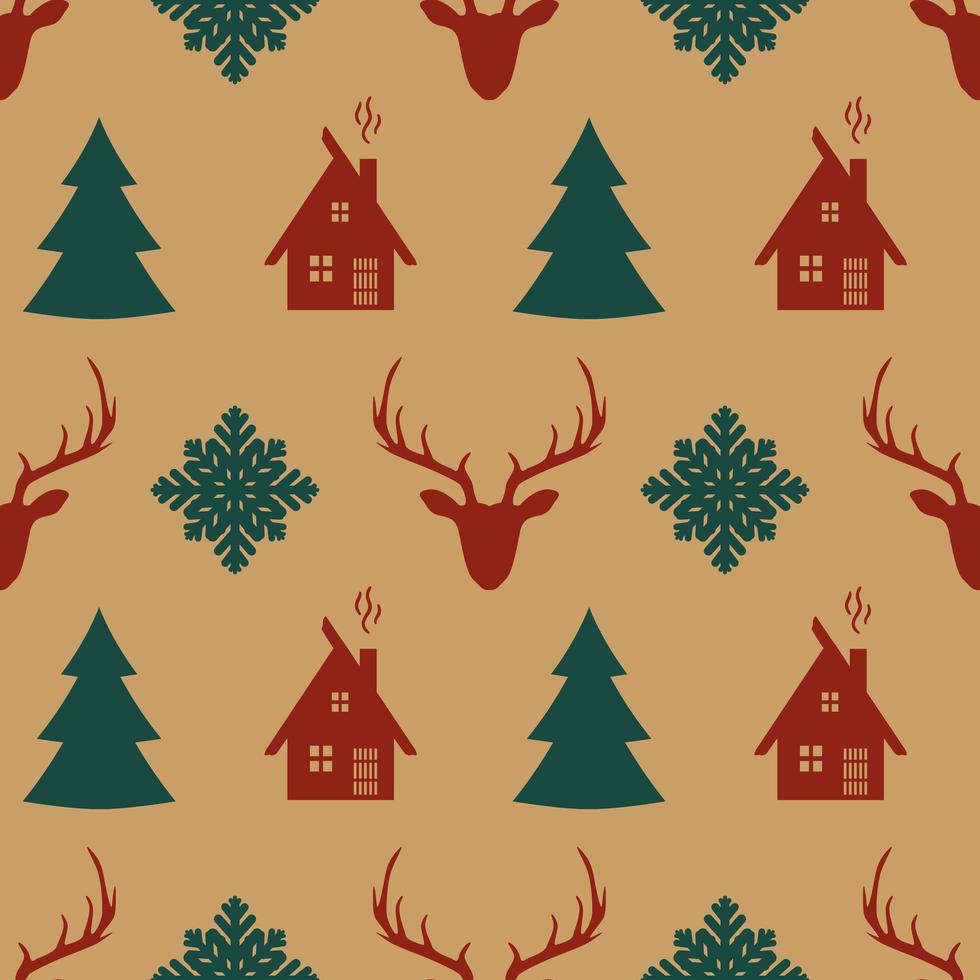 Retro Christmas seamless pattern. vector
