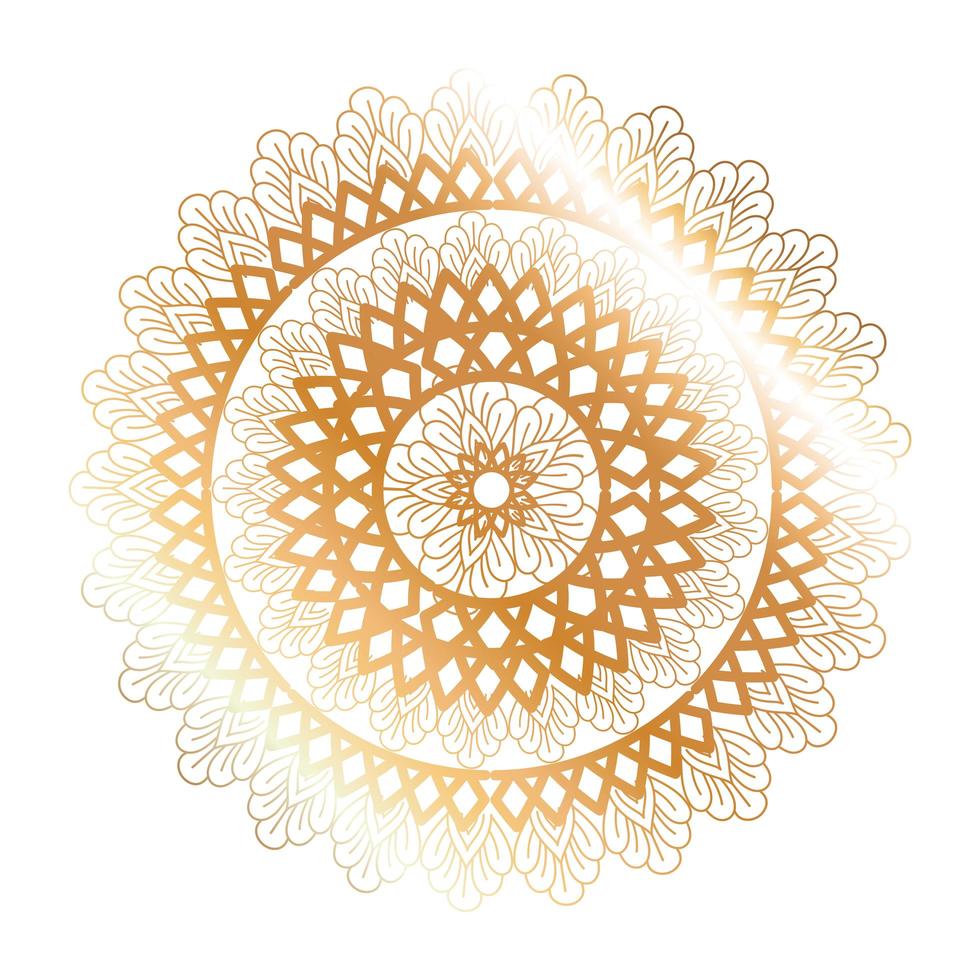 diseño en forma de flor de oro mandala vector