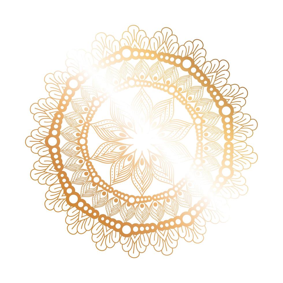 diseño en forma de flor de oro mandala vector