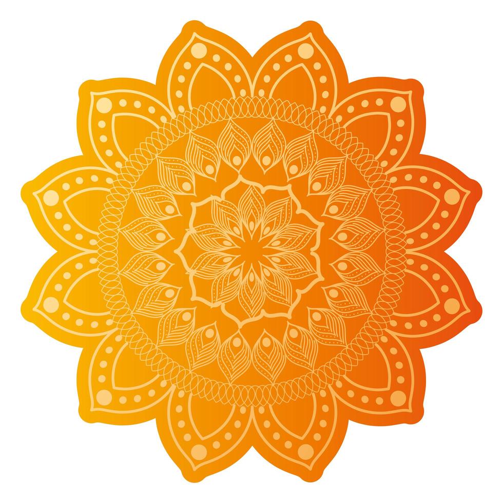 mandala de color naranja pálido vector