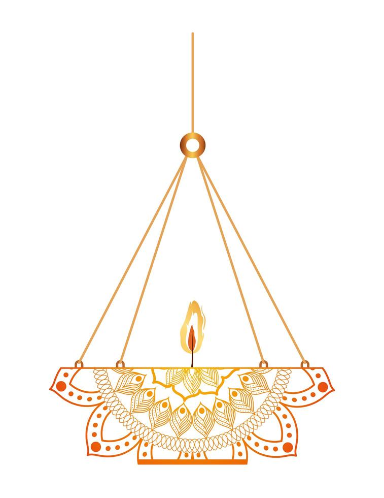 Mandala of color with a candle vector