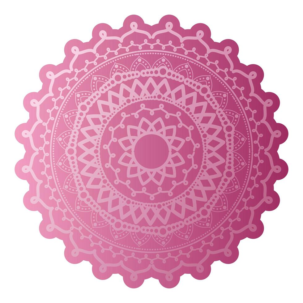 mandala de color salmón con fondo blanco vector