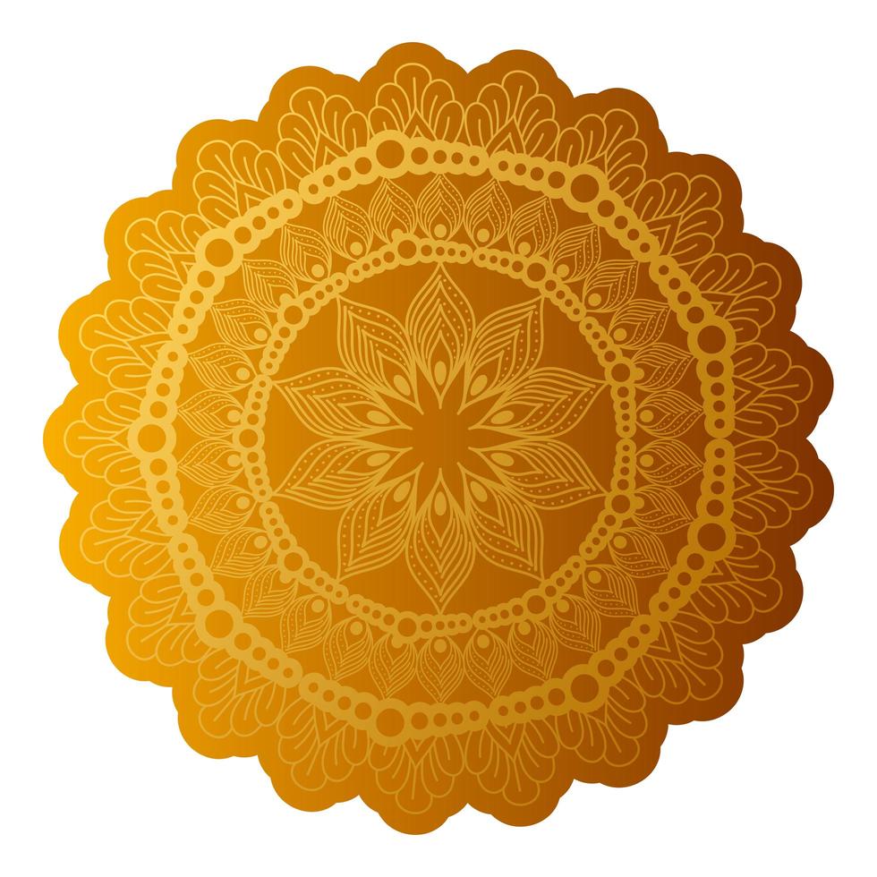 mandala de color naranja con fondo blanco vector