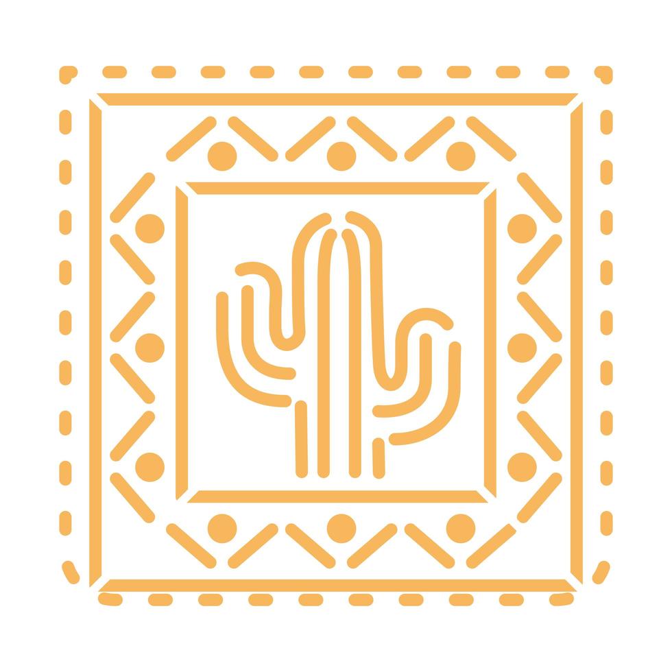 Mexican orange cactus icon on white background vector