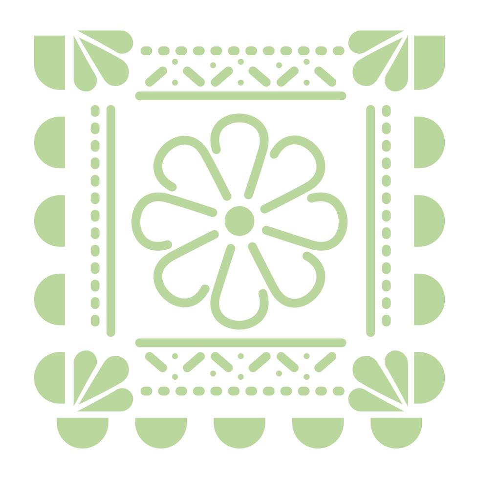 Mexican green flower icon on white background vector