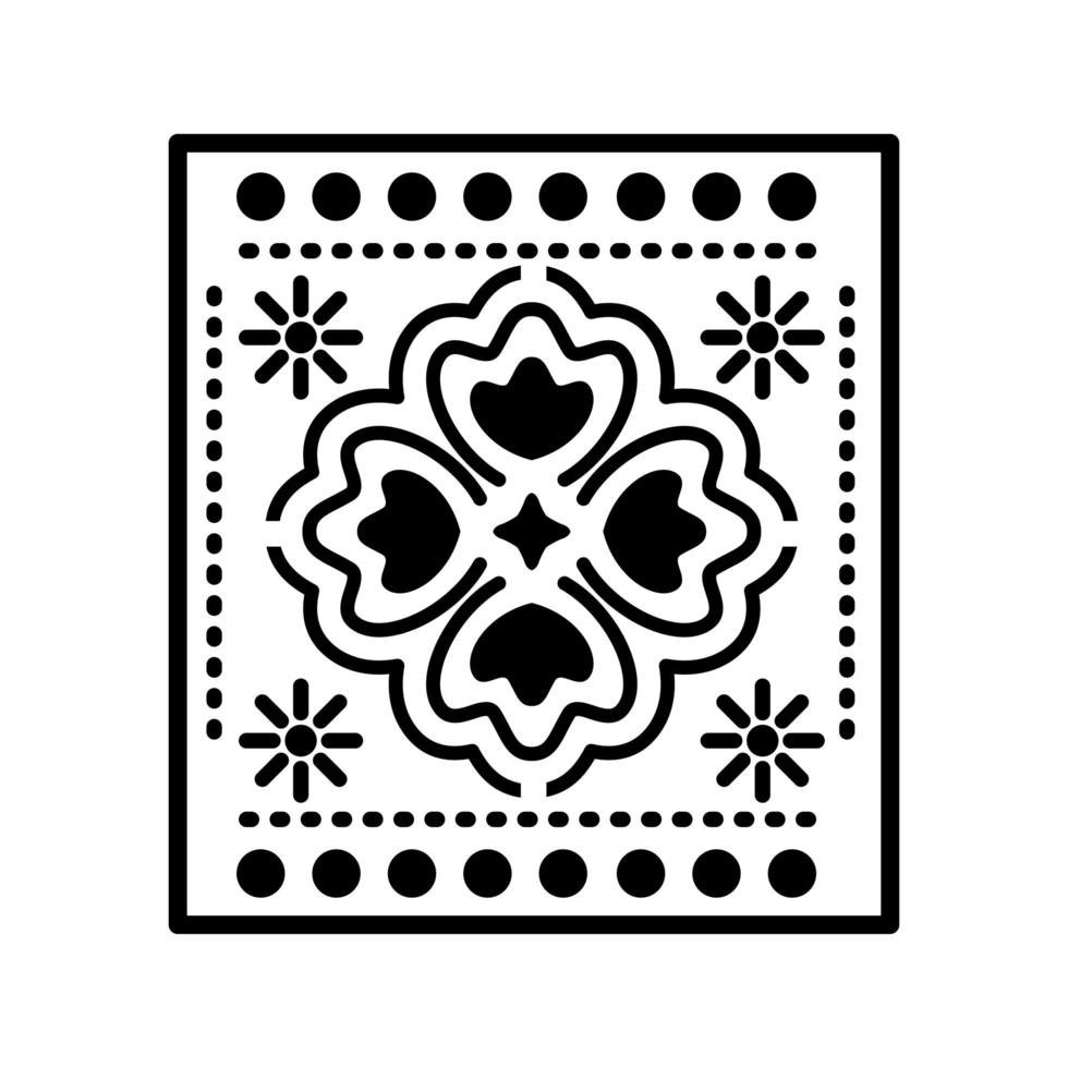 Mexican clover icon with small suns vector