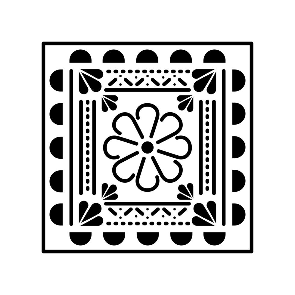 Mexican flower icon in square vector