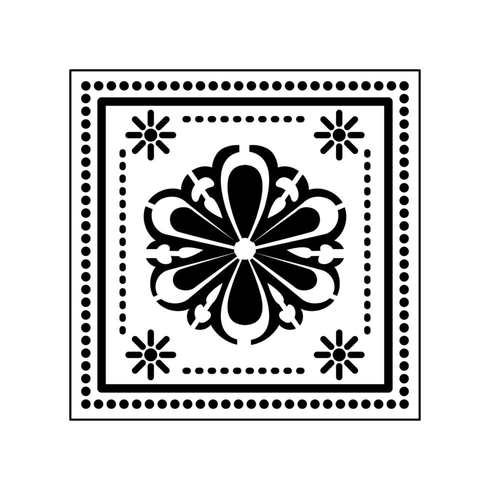Mexican sunflower icon with small suns vector