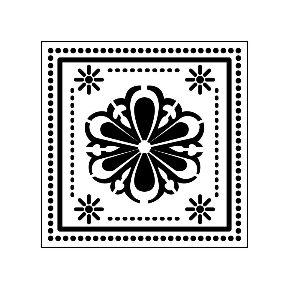 Mexican sunflower icon with small suns vector