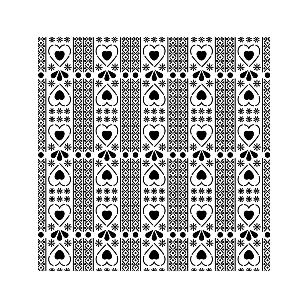 Mexican heart icons pattern on white background vector