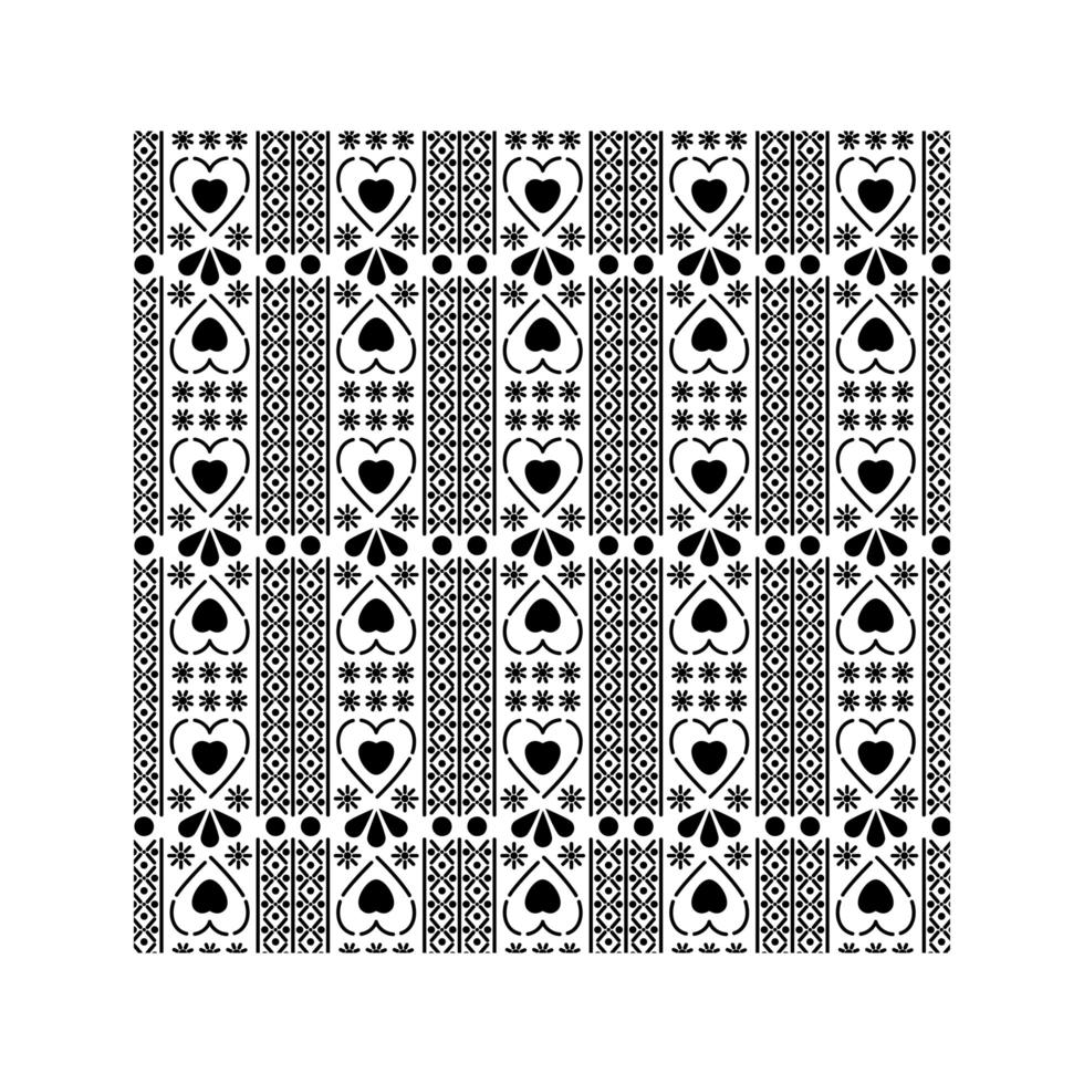 Mexican heart icons pattern on white background vector