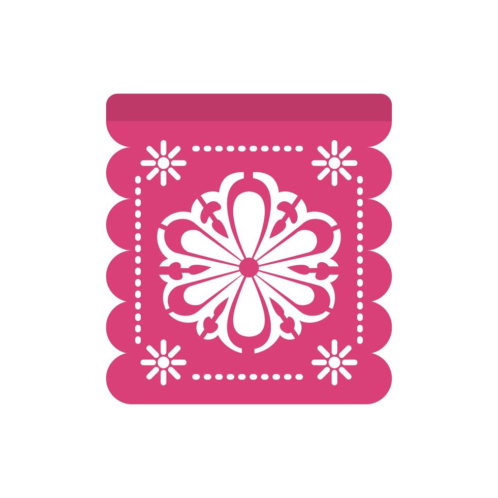 Garland of pink color with sunflower vector