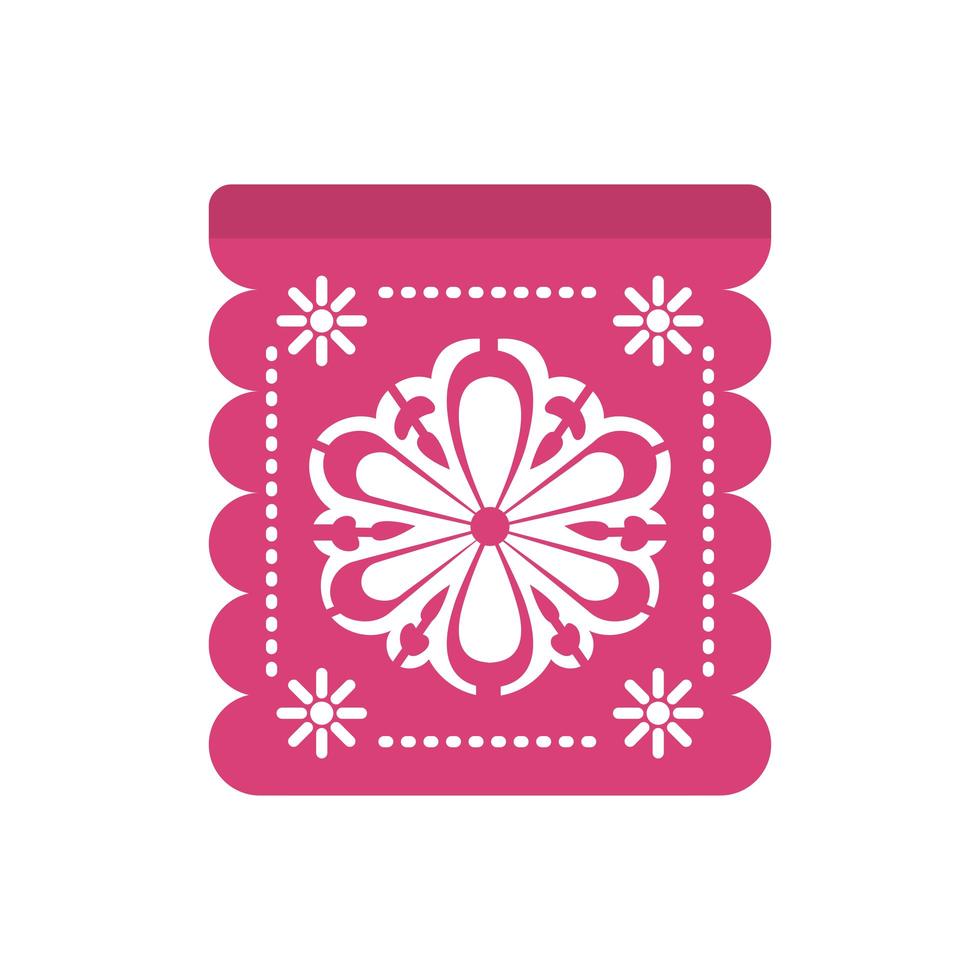 Garland of pink color with sunflower vector