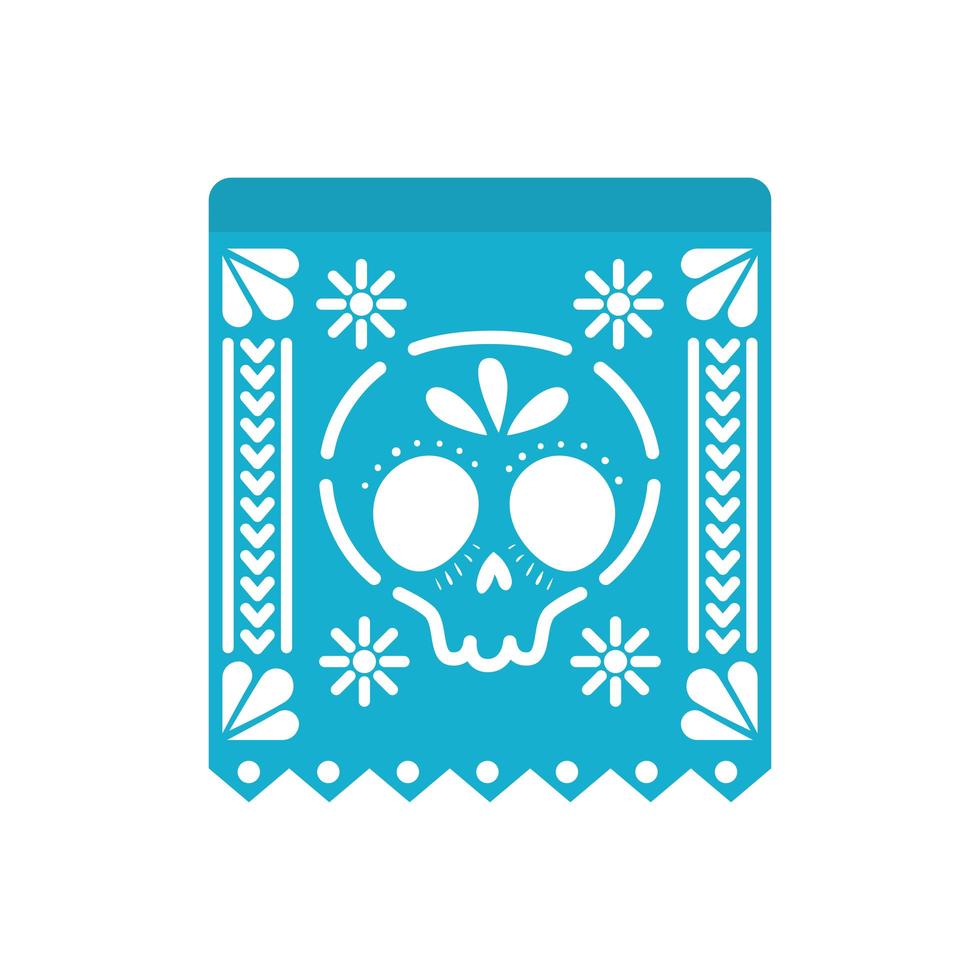 guirnalda de color azul con calavera vector