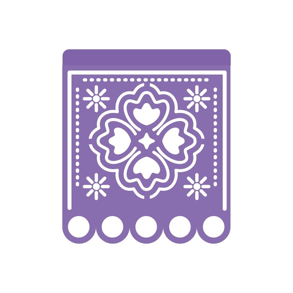 Garland of purple color with clover on white background vector
