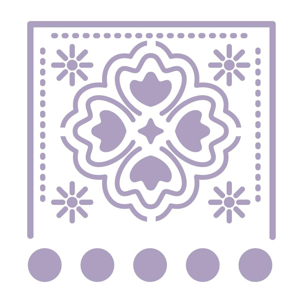 Icono de trébol morado mexicano sobre fondo blanco. vector