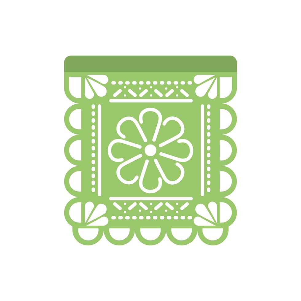 Garland of green color with flower on white background vector