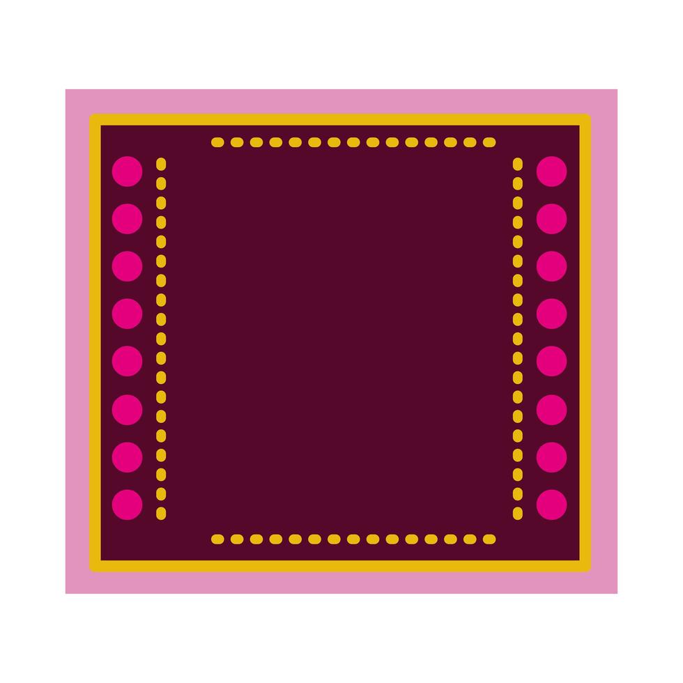 alfombra mexicana con marco cuadrado vector