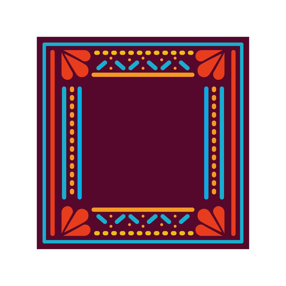 Mexican carpet with a square frame vector