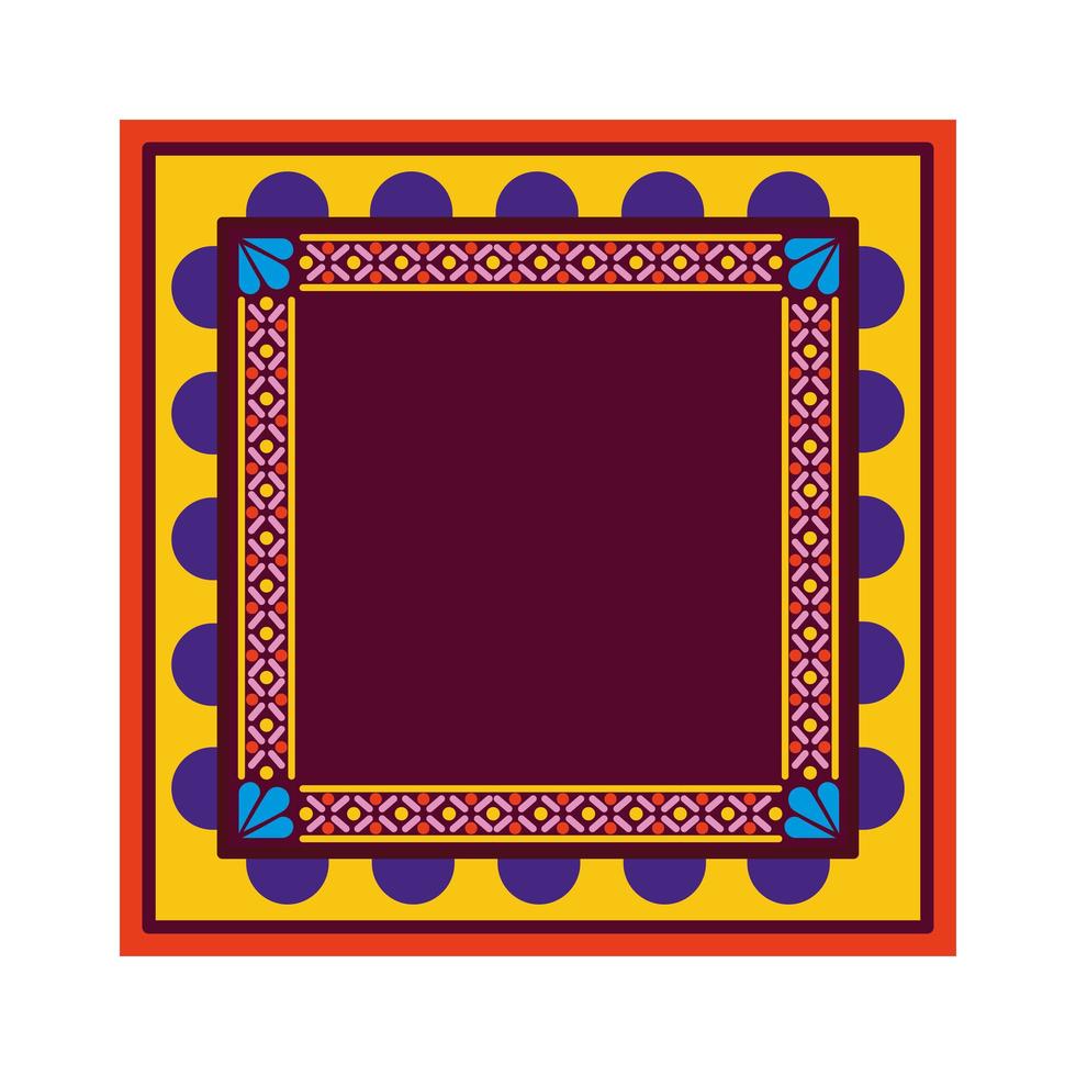 alfombra roja y amarilla mexicana vector
