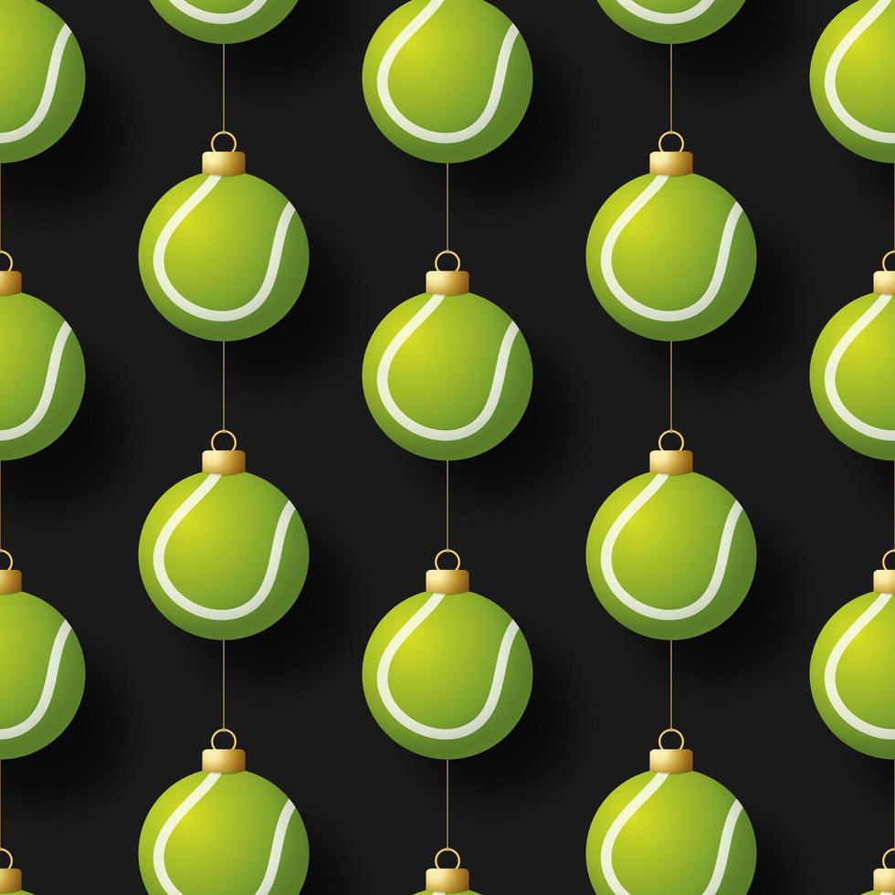 Christmas hanging tennis ball ornaments seamless pattern vector